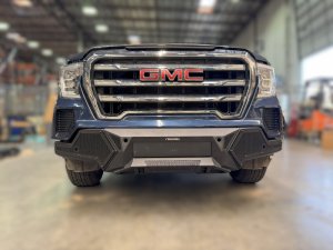 GMC Sierra 1500 Bumper - Front - Go Rhino - Element with Power Bar - Textured Black - `22-`26 GMC Sierra 1500 Bumper - Front - Go Rhino - Element with Power Bar - Textured Black - `22-`26